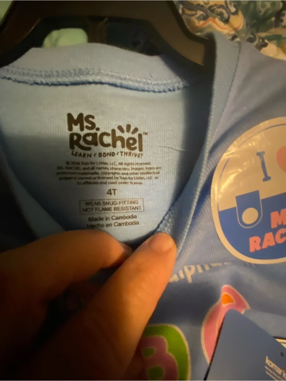 Rachel Light Blue ABC Pajama Set with Multicolor Alphabet